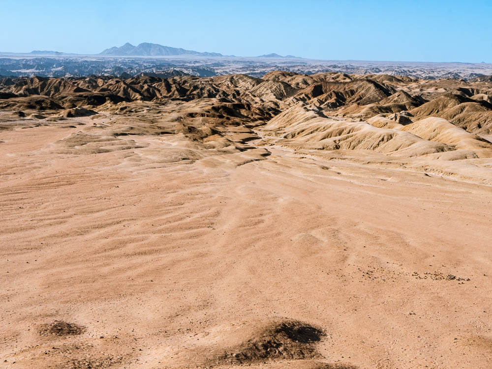 Desert landscape that looks like a moonscape